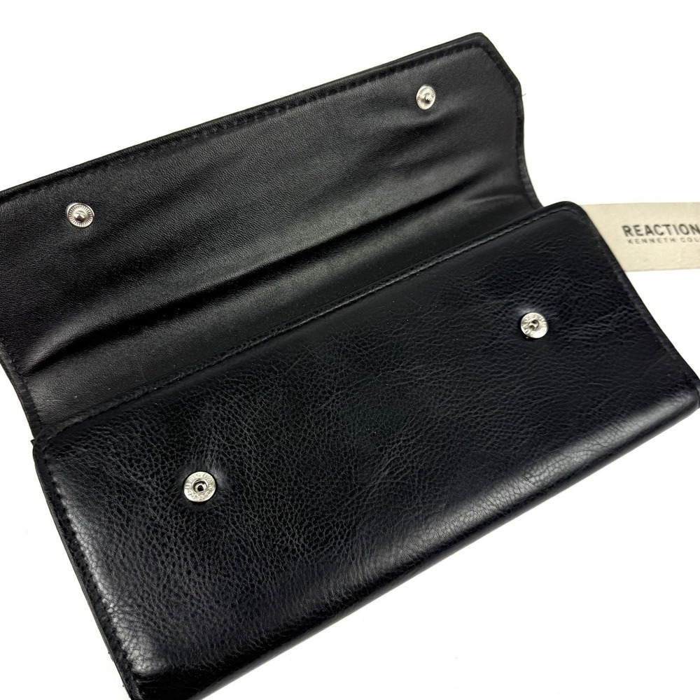Kenneth Cole Reaction Wallet Black Faux Leather Trifold Wallet Womens Brand‎ New - Picture 5 of 10